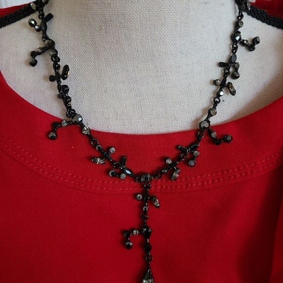 Cookie Lee Black Austrian Crystal Necklace - Picture 1 of 7